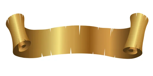 Gouden krullend banner — Stockvector