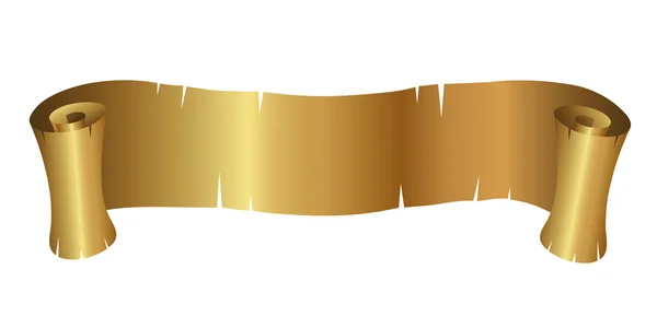 Golden Curly Banner — Stock Vector