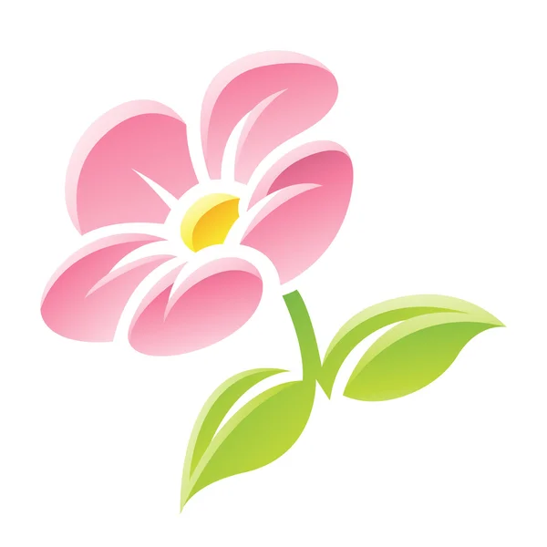 Rózsaszín virág ikon — Stock Vector