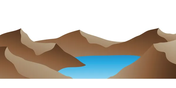 Dessin animé du lac Mountain — Image vectorielle