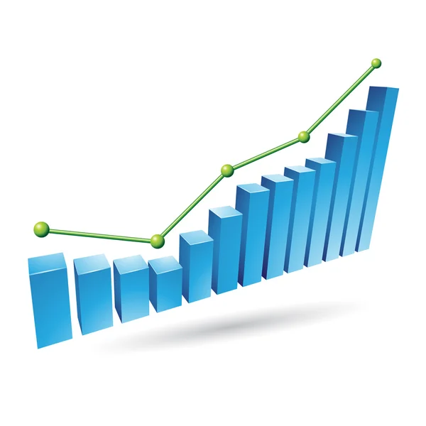 Graphique des statistiques bleues — Image vectorielle