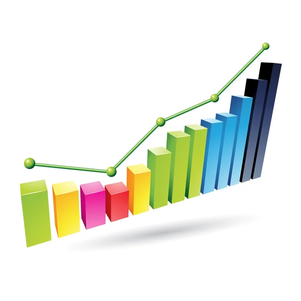 Gráfico de estatísticas coloridas — Vetor de Stock