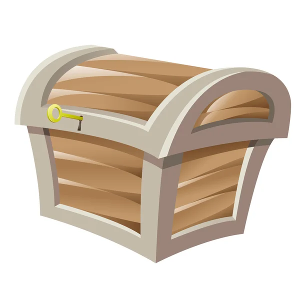 Коричневий дерев'яні Скриня зі скарбами — стоковий вектор
