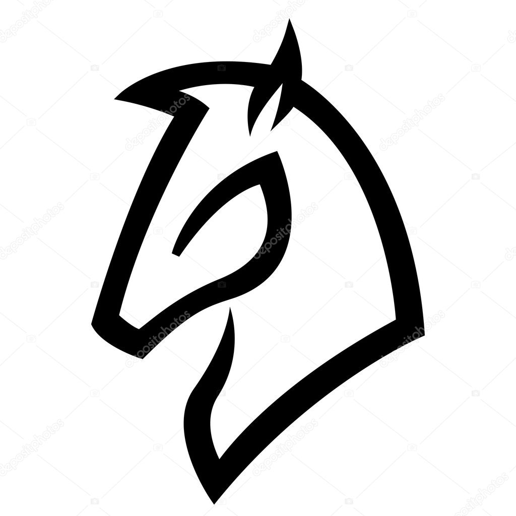 Illustration of Black Horse Icon isolated on a white background
