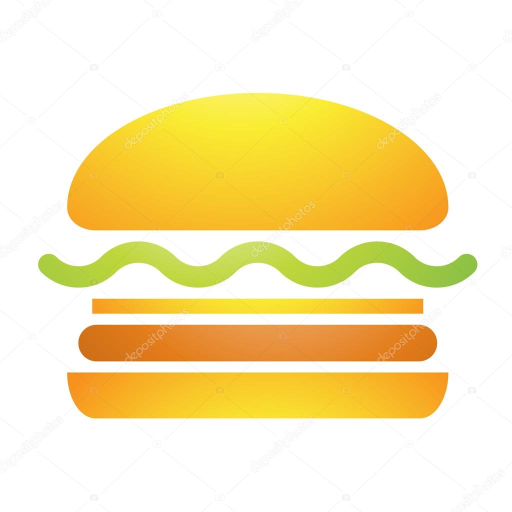 Illustration of Fast Food Burger Icon isolated on a white background