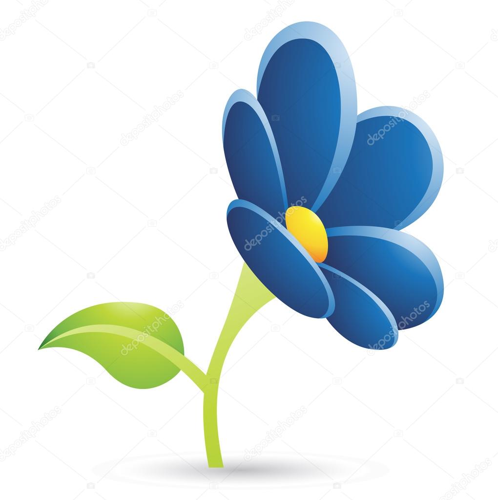 Dark Blue Flower Icon