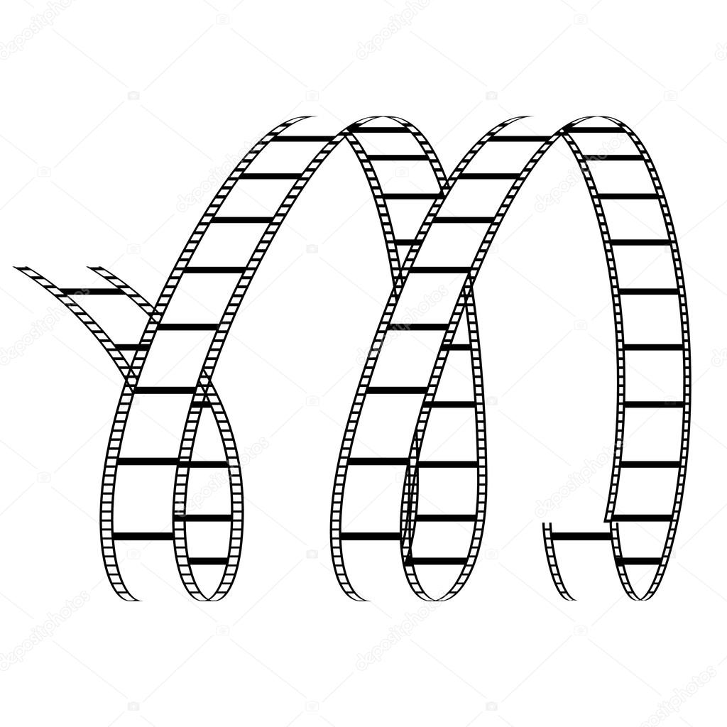 Illustration of Curly Film Reel Forming Letter M isolated on a white background