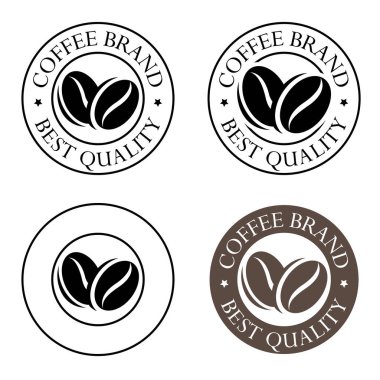 Round Coffee Beans Icon isolated on a White Background