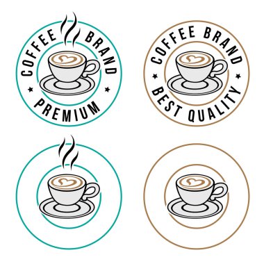 Coffee or Cappuccino Icon with Heart isolated on a White Background