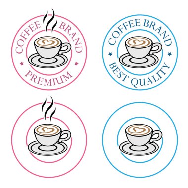 Coffee or Cappuccino Icon with Heart isolated on a White Background