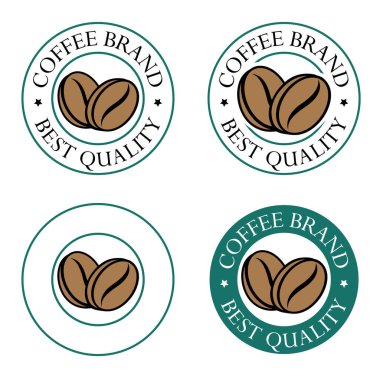 Round Coffee Beans Icon isolated on a White Background