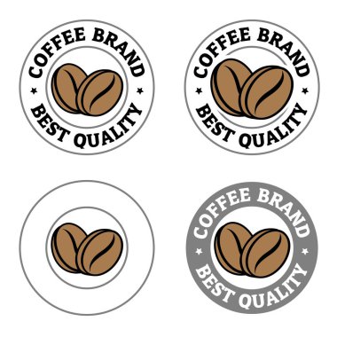 Round Coffee Beans Icon isolated on a White Background