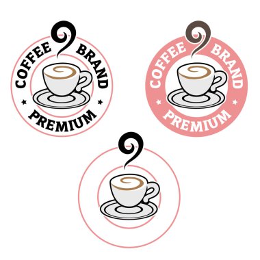 Round Swirly Coffee Cup Icon isolated on a White Background