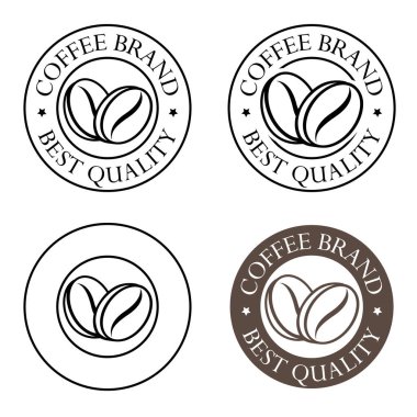 Round Coffee Beans Icon isolated on a White Background
