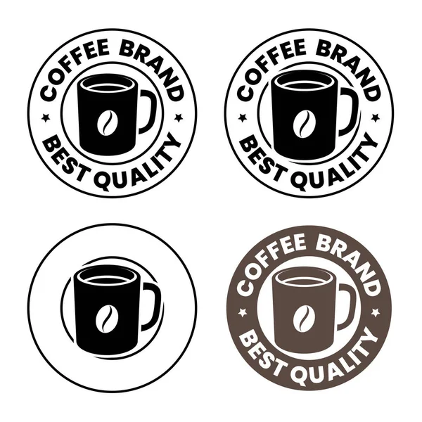 Round Coffee Mug with Coffee Bean Icons isolated on a White Background
