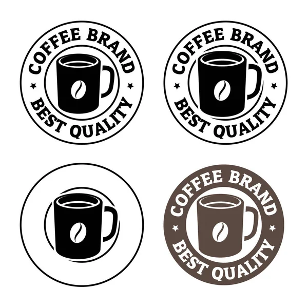 Round Coffee Mug with Coffee Bean Icons isolated on a White Background