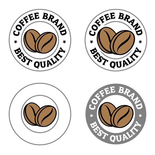 Round Coffee Beans Icon isolated on a White Background
