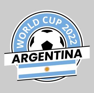 Illustration of Argentina Team Badge for Qatar World Cup 2022