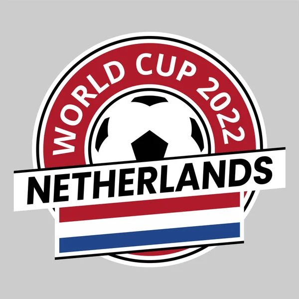 Illustration Netherlands Team Badge Qatar World Cup 2022 — Stock Vector