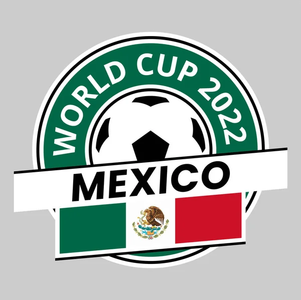 Illustration Mexico Team Badge Qatar World Cup 2022 — Archivo Imágenes Vectoriales