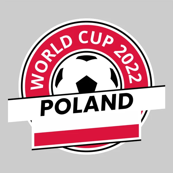 Illustration Poland Team Badge Qatar World Cup 2022 — Vettoriale Stock