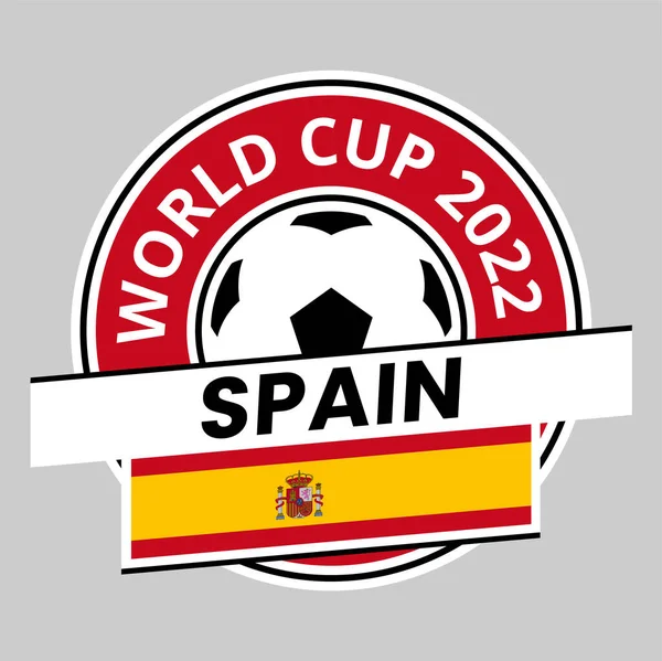 Illustration Spain Team Badge Qatar World Cup 2022 — Vettoriale Stock