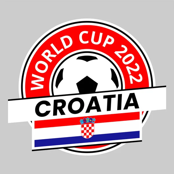 Illustration Croatia Team Badge Qatar World Cup 2022 — Vettoriale Stock