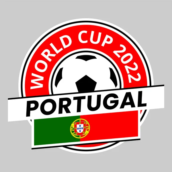 Illustration Portugal Team Badge Qatar World Cup 2022 — Vettoriale Stock