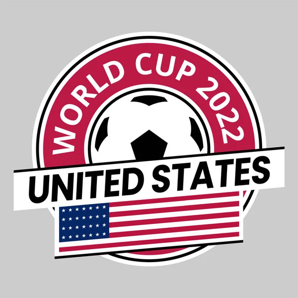 Illustration United States Team Badge Qatar World Cup 2022 — Stock Vector