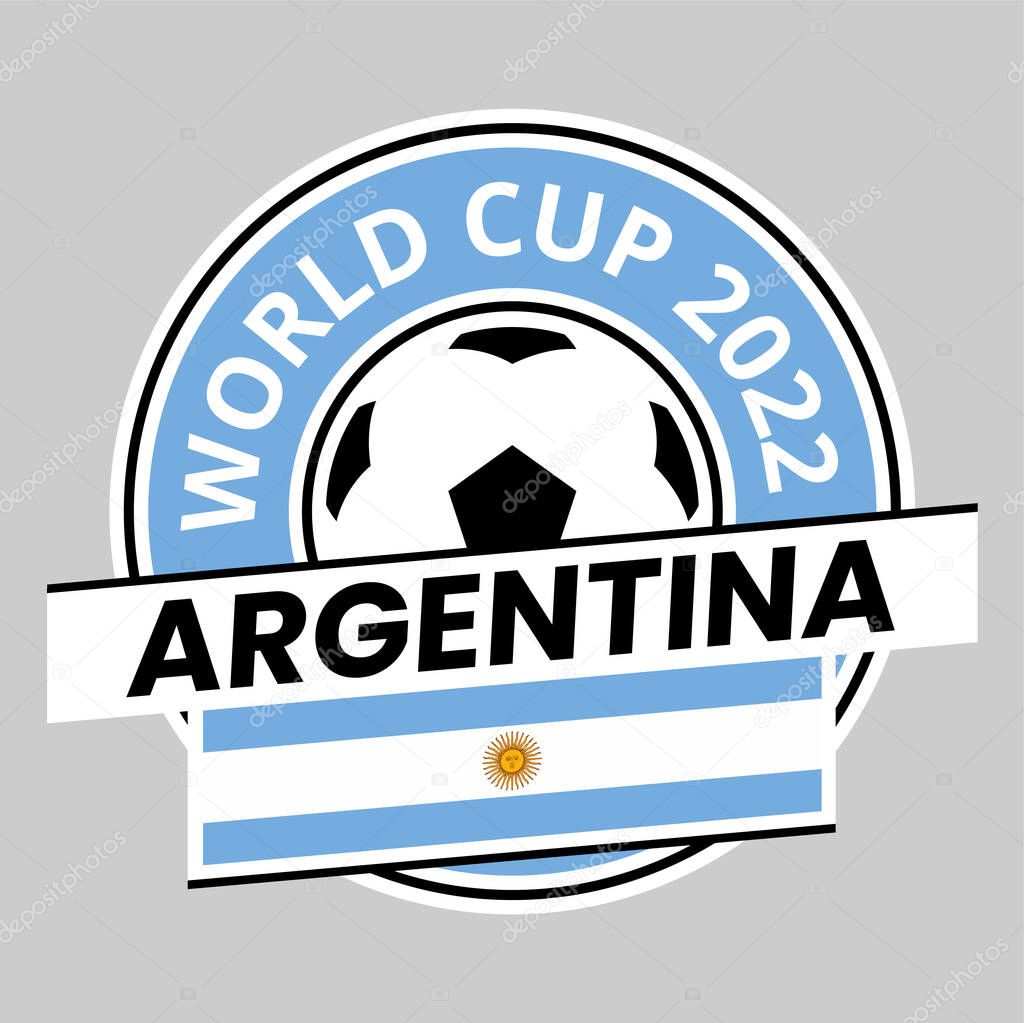 Illustration of Argentina Team Badge for Qatar World Cup 2022