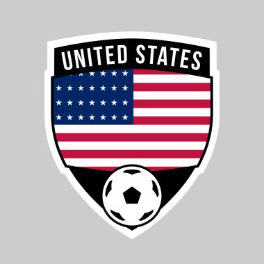 Illustration of United States Shield Team Badge for Football Tournament