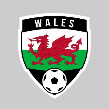 Illustration of Wales Shield Team Badge for Football Tournament
