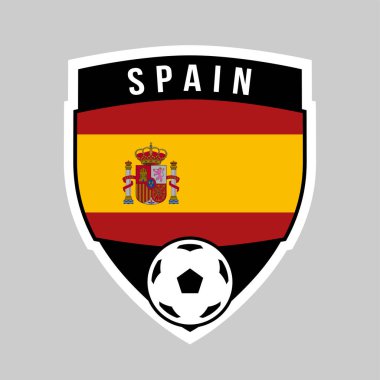 Illustration of Spain Shield Team Badge for Football Tournament