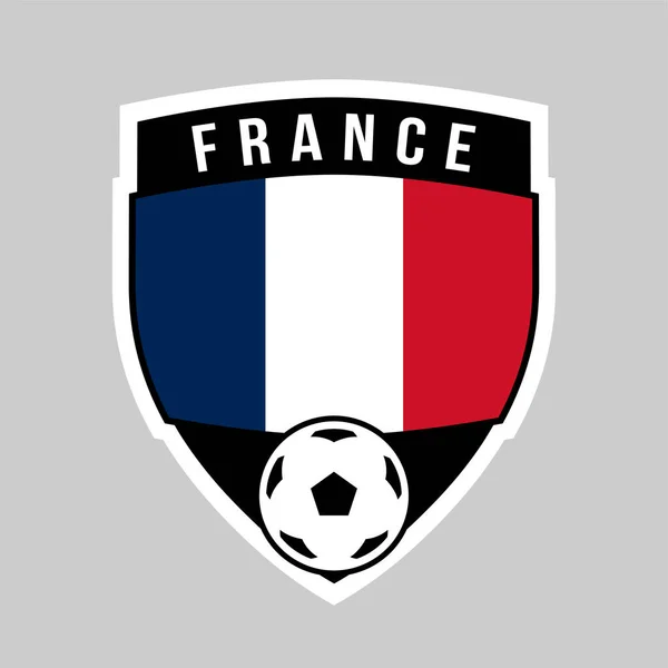 Illustration France Shield Team Badge Football Tournament — Stok Vektör