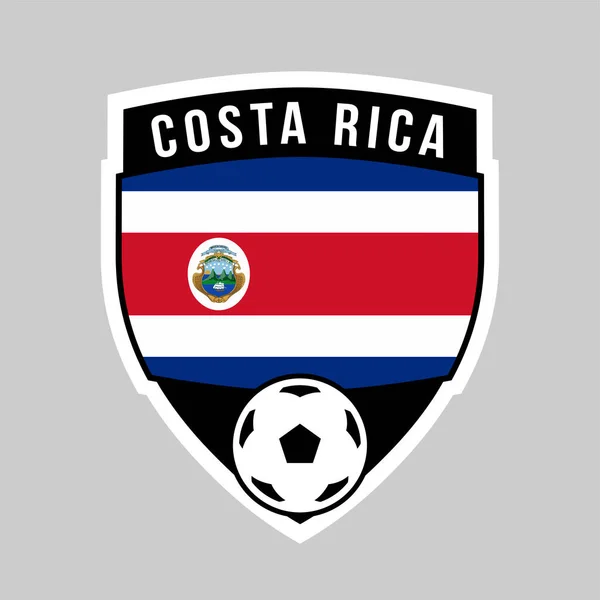 Illustration Costa Rica Shield Team Badge Football Tournament — 스톡 벡터