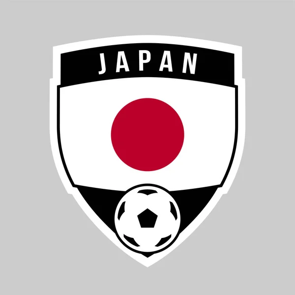 Illustration Japan Shield Team Badge Football Tournament — 스톡 벡터