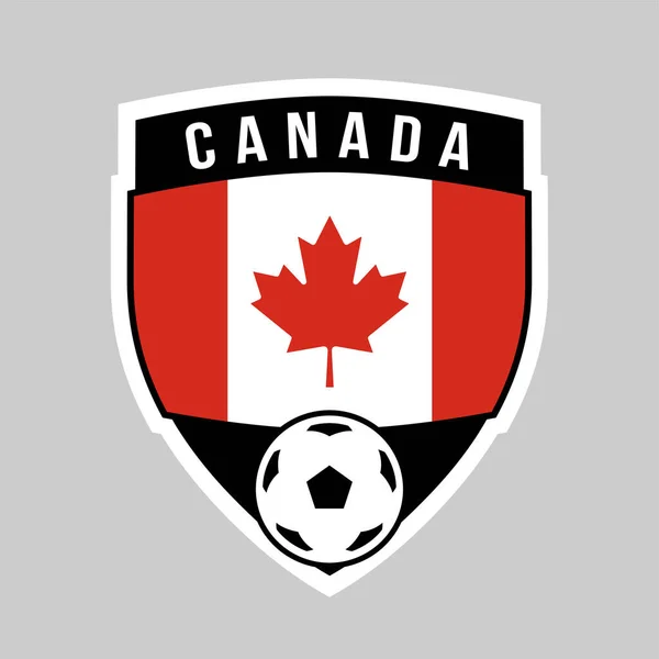 Иллюстрация Командного Знака Щит Канады Футбольного Турнира — стоковый вектор