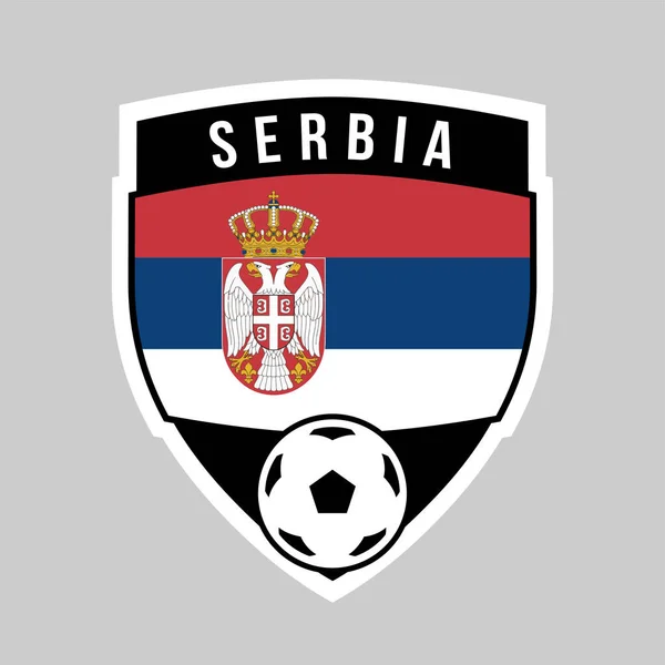 Illustration Serbia Shield Team Badge Football Tournament — Archivo Imágenes Vectoriales