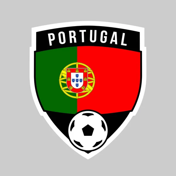 Illustration Portugal Shield Team Badge Football Tournament — ストックベクタ