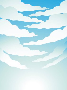 Illustration of Cloudy Bright and Blue Sky