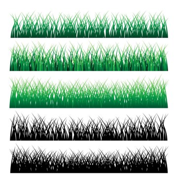 Illustration of Green and Black Grass Silhouettes