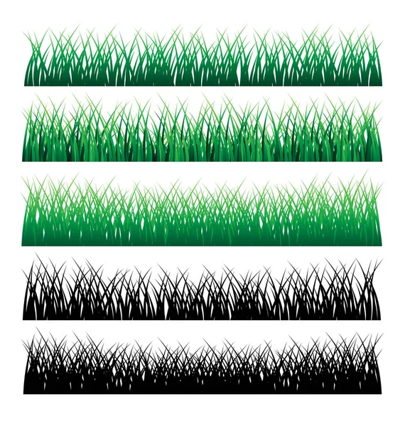 Illustration of Green and Black Grass Silhouettes
