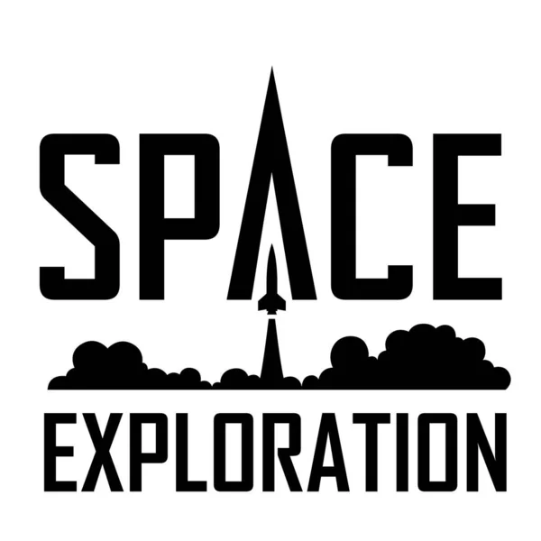 Illustration Black Space Exploration Logo — Stockový vektor