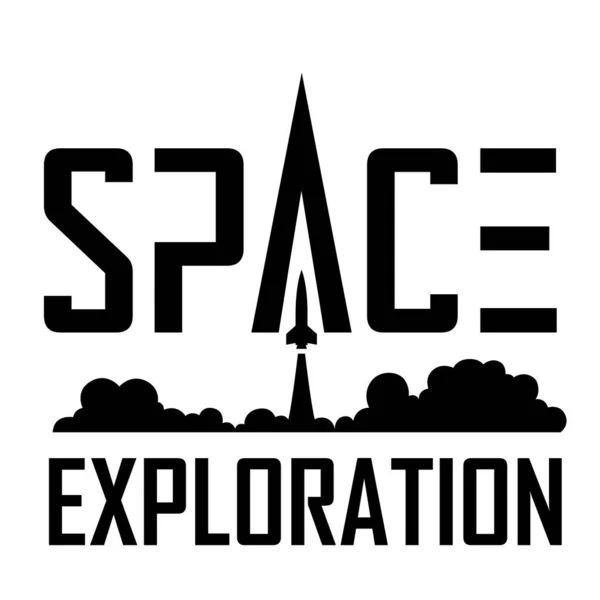 Ілюстрація Логотипу Дослідження Космосу Футуристичним Текстом — стоковий вектор