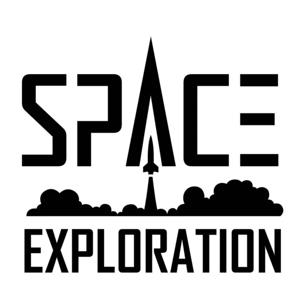 Illustration Space Exploration Logo Super Futuristic Text — 스톡 벡터