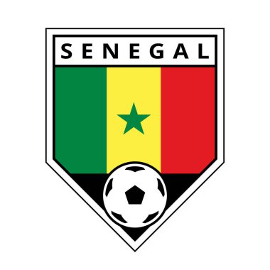 Illustration of Senegal Angled Team Badge for Football Tournament