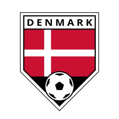 Illustration of Denmark Angled Team Badge for Football Tournament