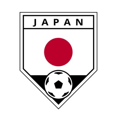 Illustration of Japan Angled Team Badge for Football Tournament