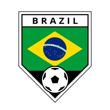 Illustration of Brazil Angled Team Badge for Football Tournament