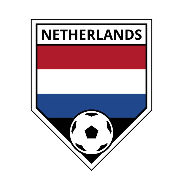 Illustration Netherlands Angled Team Badge Football Tournament — 스톡 벡터